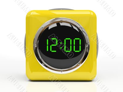 Yellow watch isolated on white background 3D