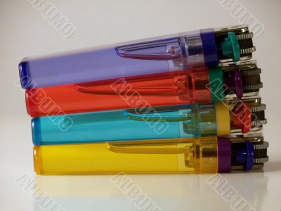 Four Colored Lighters