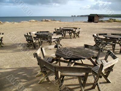 Beachside eating area