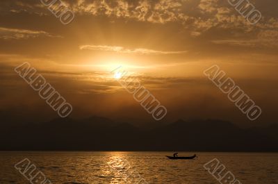sunset on the lake