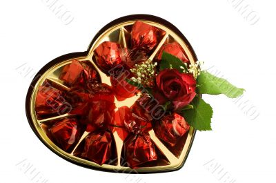 candies with a nice red rose