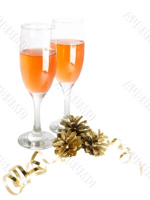two glasses with wine