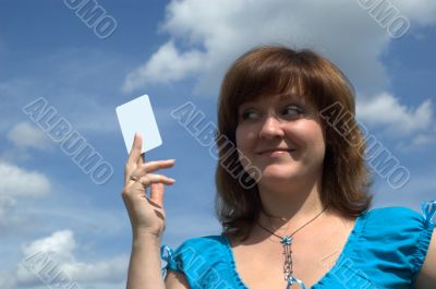 girl and card