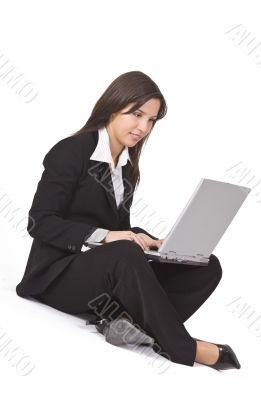 Businesswoman working on a laptop