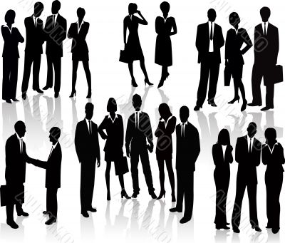 Business People - vector silhouette illustration