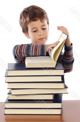 Adorable child studying