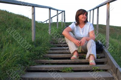 The girl on a ladder