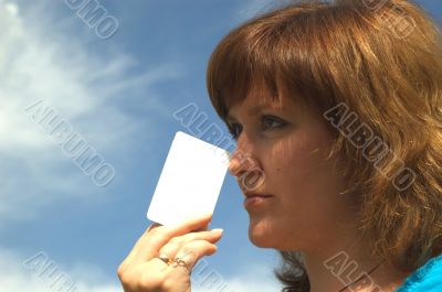 girl and card