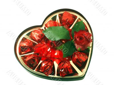 candies with a red rose