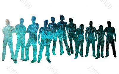 textures style of people silhouettes