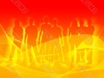 textures style of people silhouettes