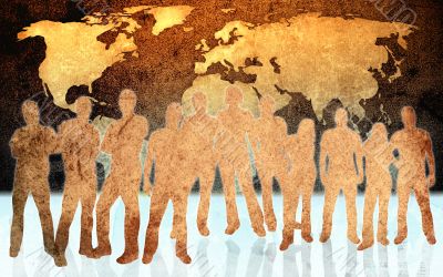textures style of people silhouettes