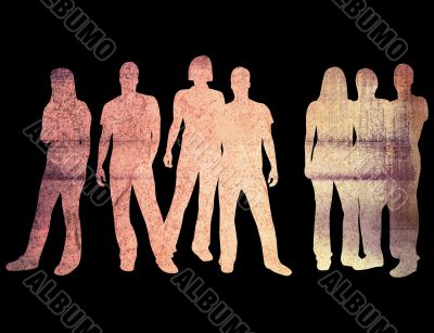 textures style of people silhouettes