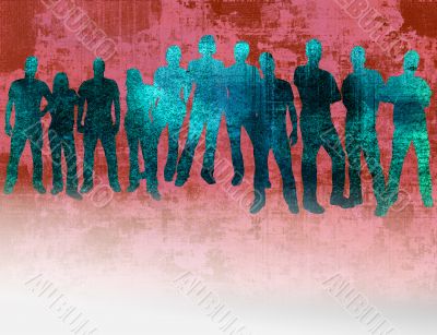 textures style of people silhouettes