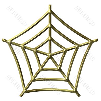 3D Golden Spider Web