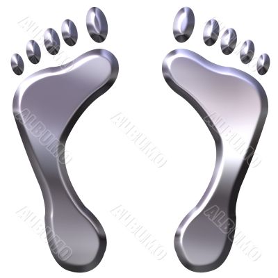 3D Silver Foot Prints