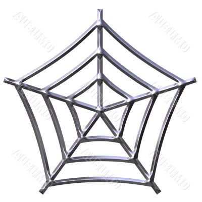 3D Silver Spider Web