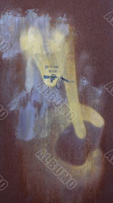 Anti war wish on rusty metal