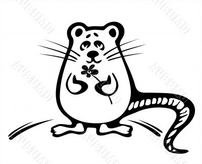 Mouse with a flower