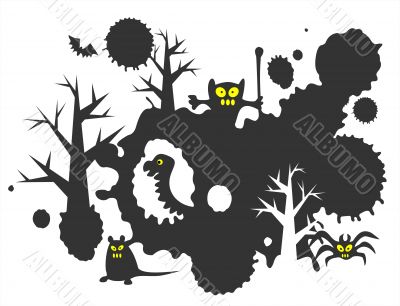 Black monsters background
