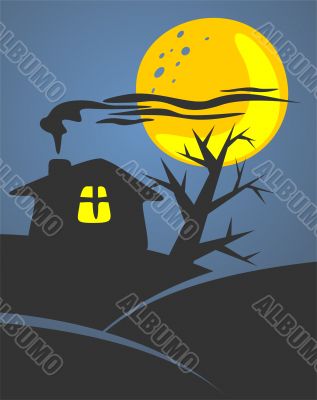 House and moon