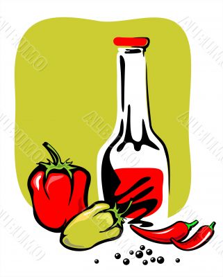 Ketchup and pepper