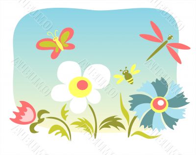 flowers and insect