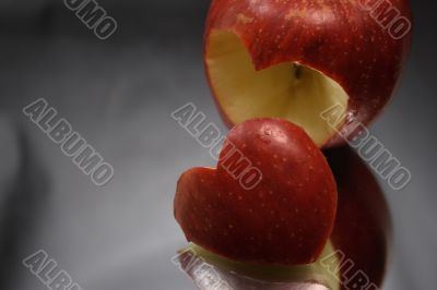Incised apple heart