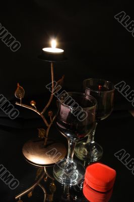 Present With candle and wine