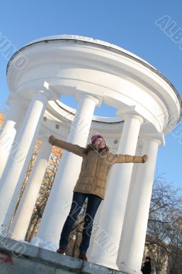 Girl spread hands apart