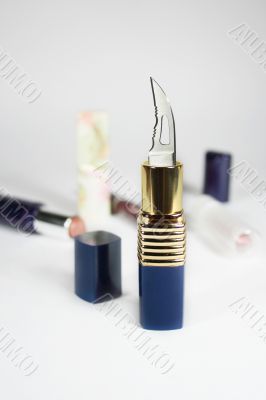 Tube of Lipstick with knife