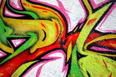 colored graffiti in city