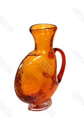 Orange vase on white background