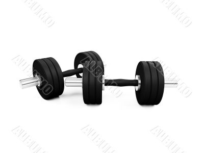 dumbbells isolated view