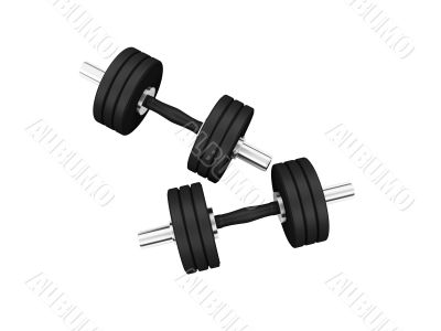 dumbbells isolated view