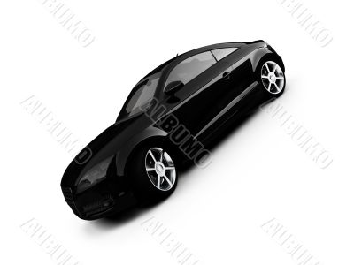 isolated black car front view