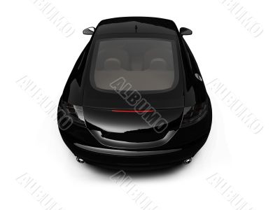 isolated black car back view