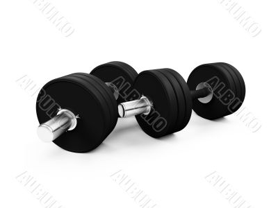 dumbbells isolated view