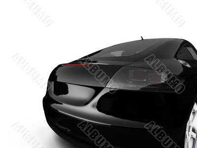 isolated black car back view