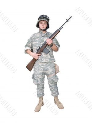 Soldier with rifle