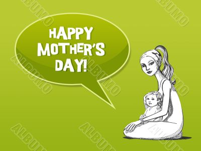 Mother with baby card