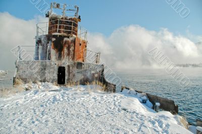 Siberia. Winter. A fog.
