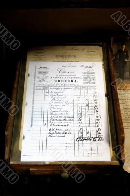 Museum of vodka. Receipt