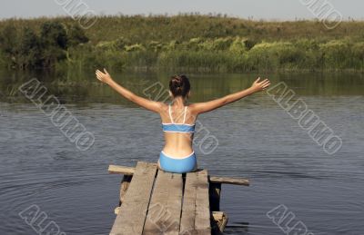 Girl and river.