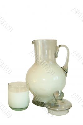 Jug filled by milk
