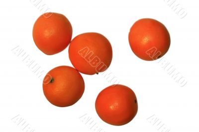 Five juicy oranges