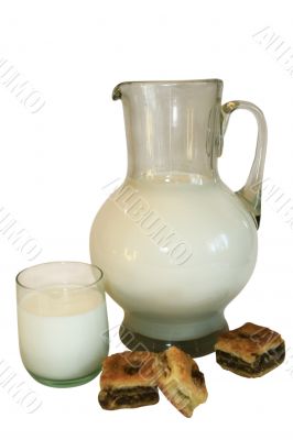 Jug filled by milk