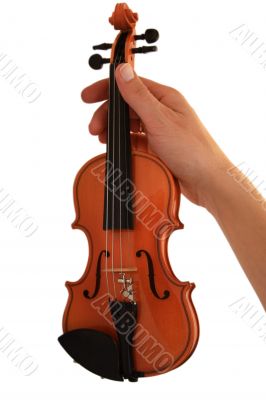 Small violin in a hand
