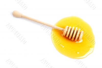 Honey and wooden drizzler