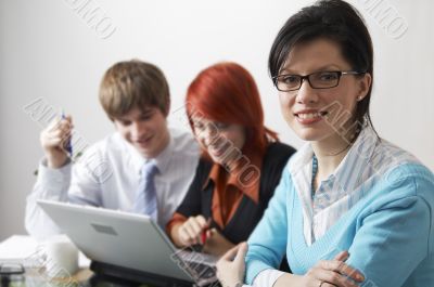 beautiful caucasian business woman